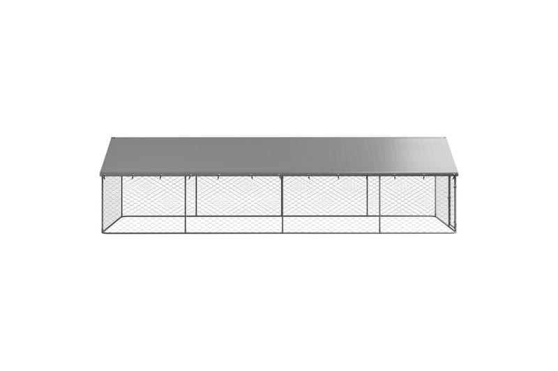 Hundgård med tak för utomhusbruk 600x200x150 cm - Silver - Sport & fritid - För djuren - För hund - Hundmöbler