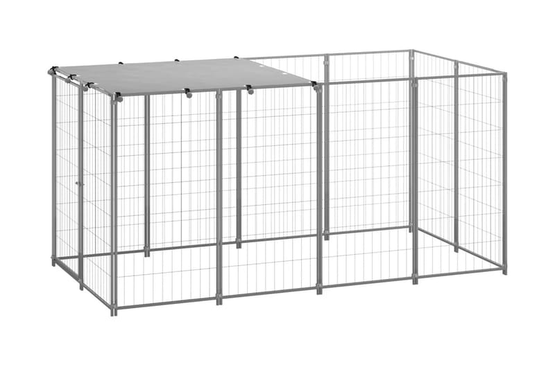 Hundgård silver 2,42 m² stål - Silver - Sport & fritid - För djuren - För hund - Hundmöbler