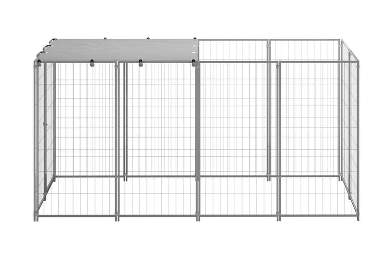 Hundgård silver 2,42 m² stål - Silver - Sport & fritid - För djuren - För hund - Hundmöbler