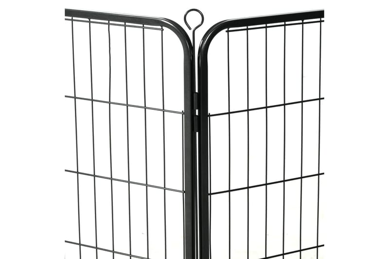 Hundhage 8 paneler stål 60x80 cm svart - Svart - Sport & fritid - För djuren - För hund - Hundmöbler