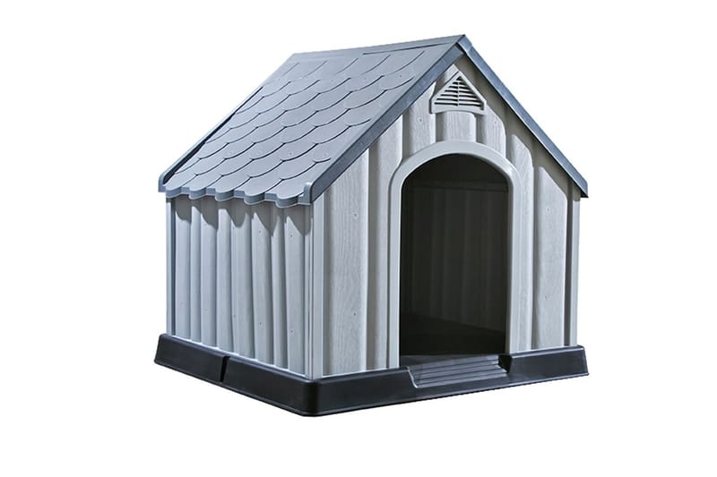 Hundkoja grå 92x87x91 cm plast - Grå - Sport & fritid - För djuren - För hund - Hundmöbler