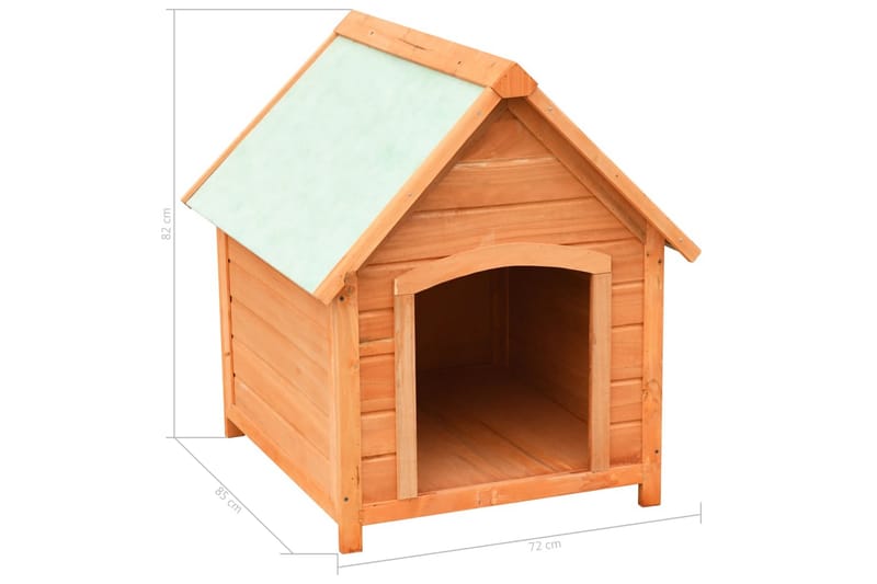 Hundkoja massiv furu & granträ 72x85x82 cm - Brun - Sport & fritid - För djuren - För hund - Hundmöbler