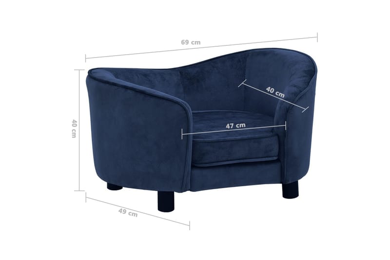 Hundsoffa blå 69x49x40 cm plysch - Blå - Sport & fritid - För djuren - För hund - Hundmöbler - Hundbädd & hundsäng