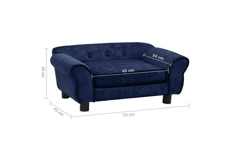Hundsoffa blå 72x45x30 cm plysch - Blå - Sport & fritid - För djuren - För hund - Hundmöbler - Hundbädd & hundsäng