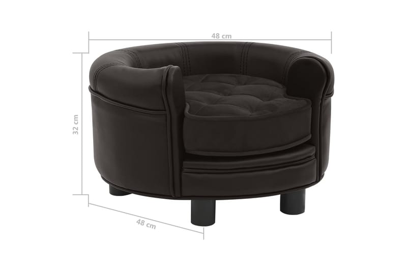 Hundsoffa brun 48x48x32 cm plysch och konstläder - Brun - Sport & fritid - För djuren - För hund - Hundmöbler - Hundbädd & hundsäng