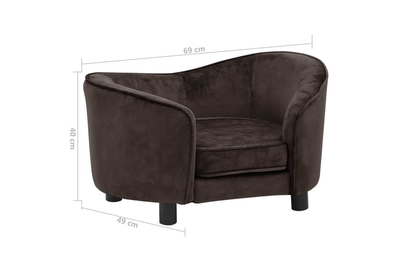 Hundsoffa brun 69x49x40 cm plysch - Brun - Sport & fritid - För djuren - För hund - Hundmöbler - Hundbädd & hundsäng