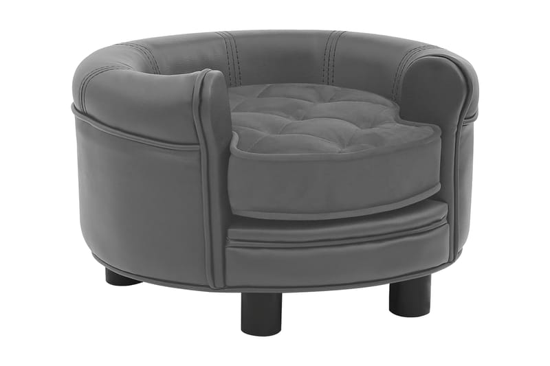 Hundsoffa grå 48x48x32 cm plysch och konstläder - Grå - Sport & fritid - För djuren - För hund - Hundmöbler - Hundbädd & hundsäng