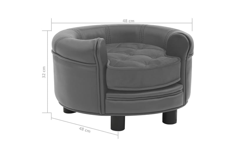 Hundsoffa grå 48x48x32 cm plysch och konstläder - Grå - Sport & fritid - För djuren - För hund - Hundmöbler - Hundbädd & hundsäng