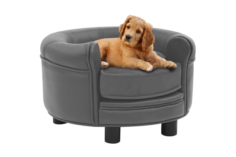 Hundsoffa grå 48x48x32 cm plysch och konstläder - Grå - Sport & fritid - För djuren - För hund - Hundmöbler - Hundbädd & hundsäng
