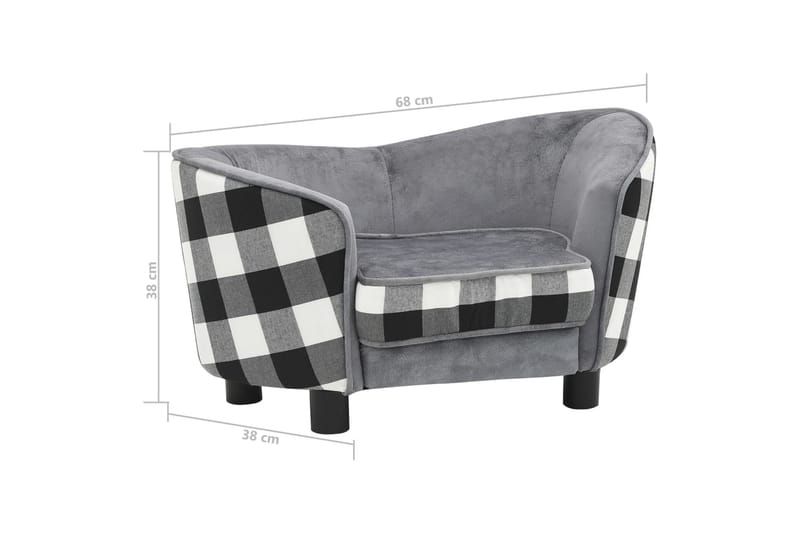 Hundsoffa grå 68x38x38 cm plysch - Grå - Sport & fritid - För djuren - För hund - Hundmöbler - Hundbädd & hundsäng