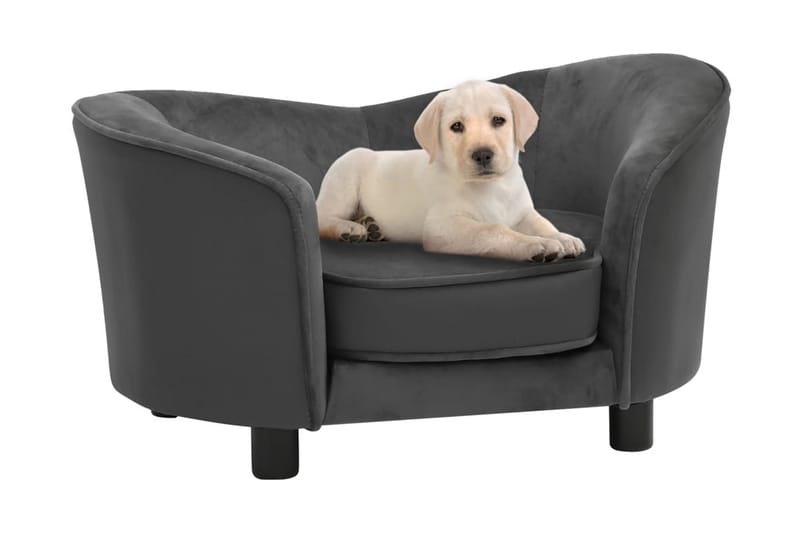 Hundsoffa mörkgrå 69x49x40 cm plysch och konstläder - Grå - Sport & fritid - För djuren - För hund - Hundmöbler - Hundbädd & hundsäng