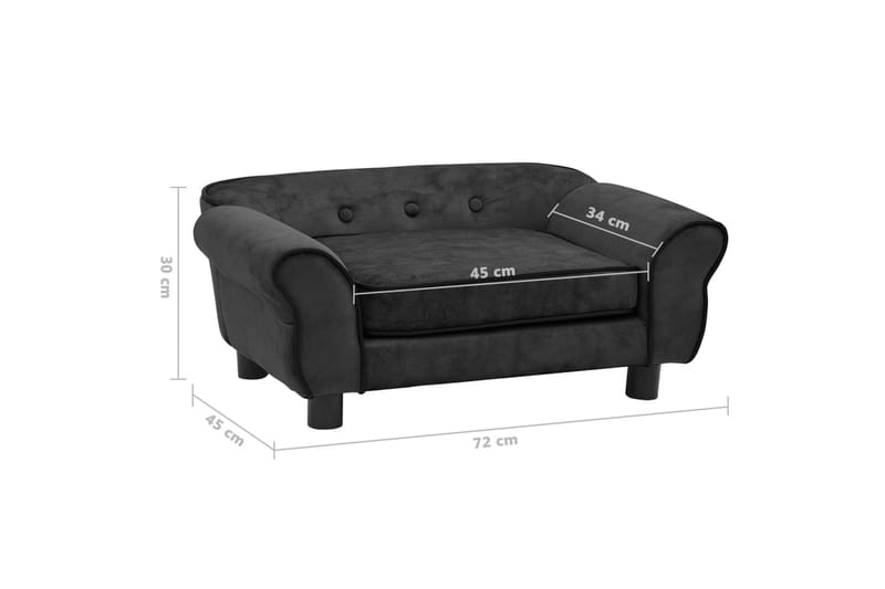 Hundsoffa mörkgrå 72x45x30 cm plysch - Mörkgrå - Sport & fritid - För djuren - För hund - Hundmöbler - Hundbädd & hundsäng