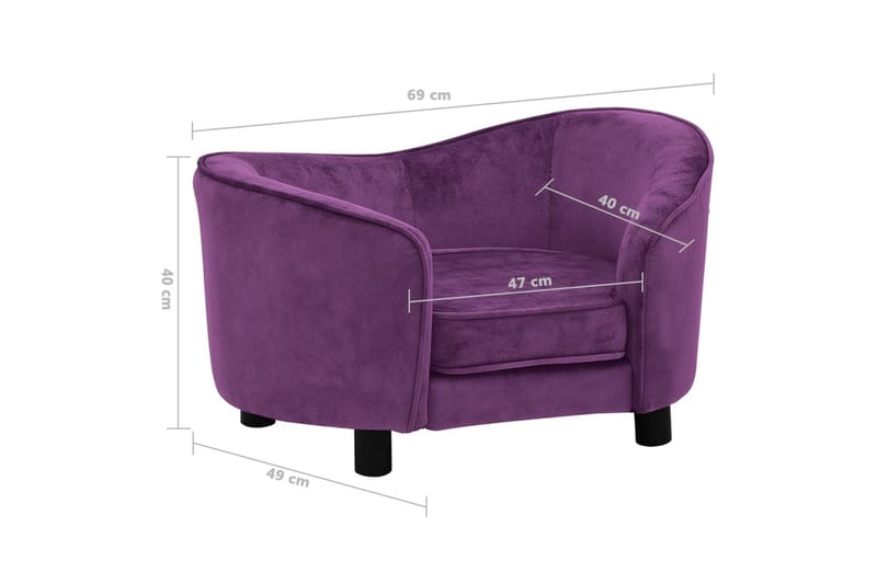 Hundsoffa mörklila 69x49x40 cm plysch - Lila - Sport & fritid - För djuren - För hund - Hundmöbler - Hundbädd & hundsäng