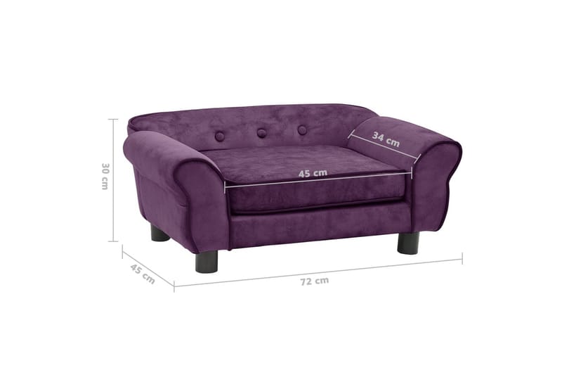 Hundsoffa mörklila 72x45x30 cm plysch - Lila - Sport & fritid - För djuren - För hund - Hundmöbler - Hundbädd & hundsäng