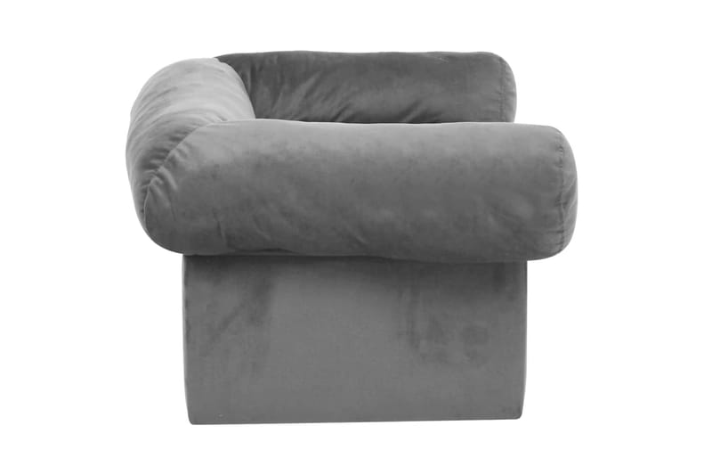 Hundsoffa med låda grå 75x50x38 cm plysch - Grå - Sport & fritid - För djuren - För hund - Hundmöbler - Hundbädd & hundsäng