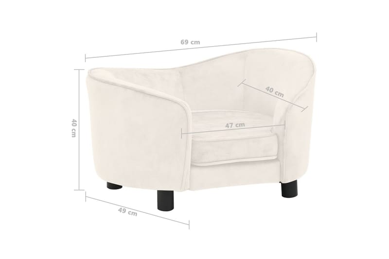 Hundsoffa naturvit 69x49x40 cm plysch - Vit - Sport & fritid - För djuren - För hund - Hundmöbler - Hundbädd & hundsäng