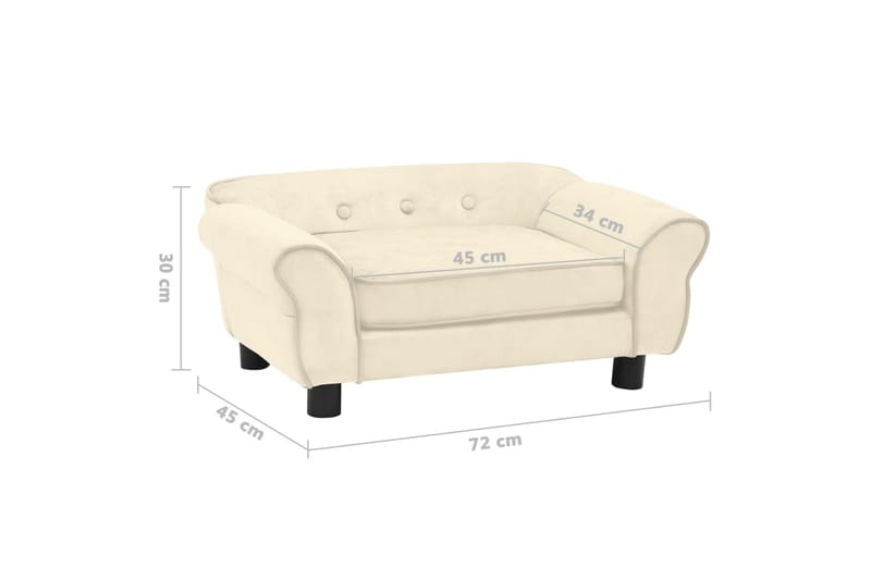 Hundsoffa naturvit 72x45x30 cm plysch - Kräm - Sport & fritid - För djuren - För hund - Hundmöbler - Hundbädd & hundsäng