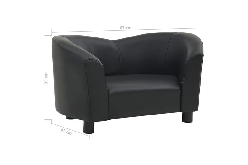 Hundsoffa svart 67x41x39 cm konstläder - Svart - Sport & fritid - För djuren - För hund - Hundmöbler - Hundbädd & hundsäng