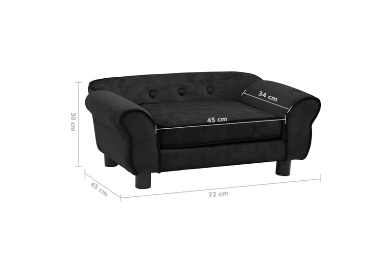 Hundsoffa svart 72x45x30 cm plysch - Svart - Sport & fritid - För djuren - För hund - Hundmöbler - Hundbädd & hundsäng