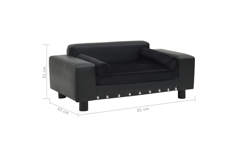 Hundsoffa svart 81x43x31 cm plysch och konstläder - Svart - Sport & fritid - För djuren - För hund - Hundmöbler - Hundbädd & hundsäng