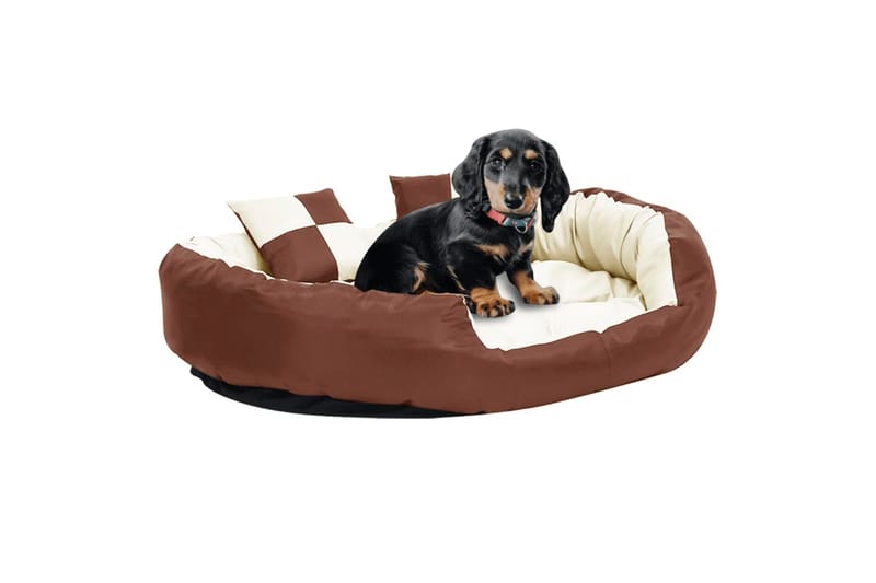 Vändbar och tvättbar hundsäng brun och gräddvit 110 x 30 x 8 - Brun - Sport & fritid - För djuren - För hund - Hundmöbler - Hundbädd & hundsäng
