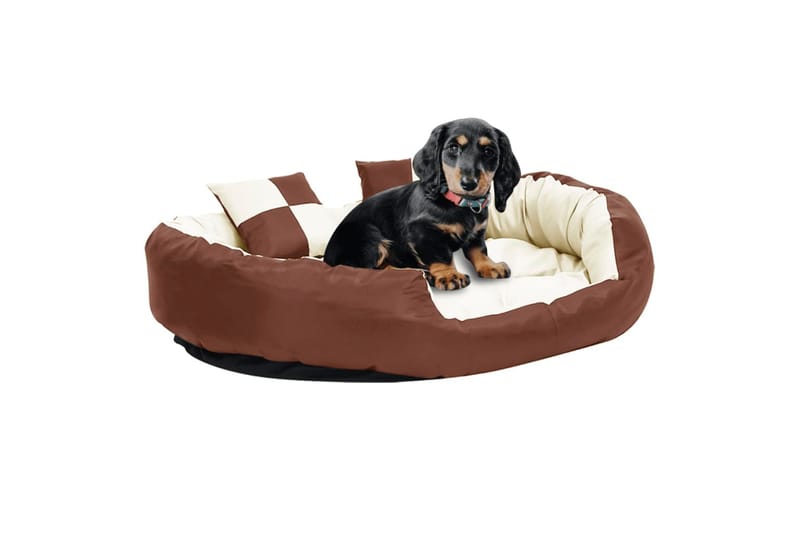 Vändbar och tvättbar hundsäng brun och gräddvit 110 x 30 x 8 - Brun - Hundbädd & hundsäng - Hundmöbler