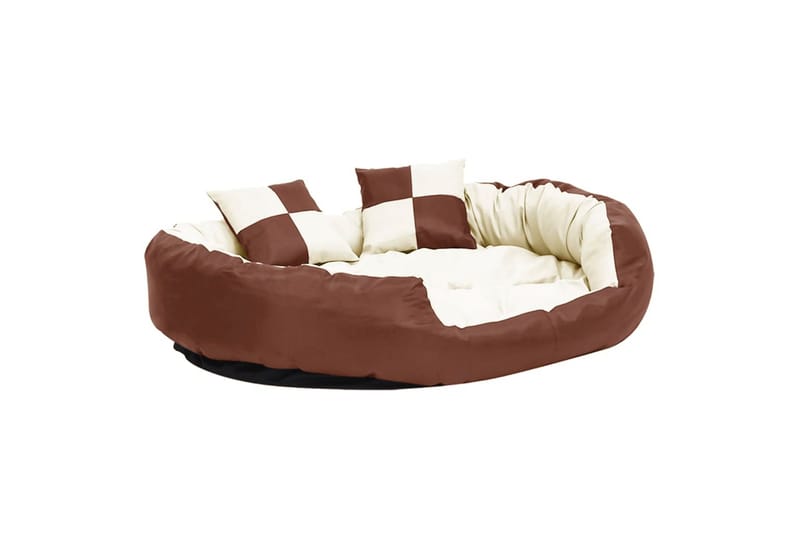 Vändbar och tvättbar hundsäng brun och gräddvit 110 x 30 x 8 - Brun - Sport & fritid - För djuren - För hund - Hundmöbler - Hundbädd & hundsäng