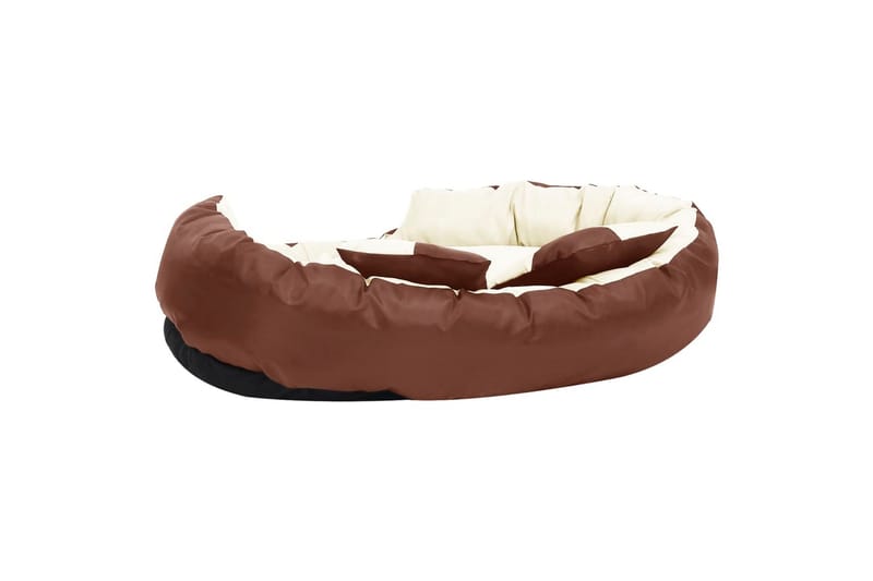 Vändbar och tvättbar hundsäng brun och gräddvit 110 x 30 x 8 - Brun - Sport & fritid - För djuren - För hund - Hundmöbler - Hundbädd & hundsäng