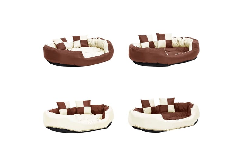 Vändbar och tvättbar hundsäng brun och gräddvit 110 x 30 x 8 - Brun - Sport & fritid - För djuren - För hund - Hundmöbler - Hundbädd & hundsäng