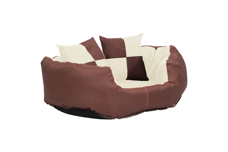 Vändbar och tvättbar hundsäng brun och gräddvit 65 x 50 x 20 - Brun - Sport & fritid - För djuren - För hund - Hundmöbler - Hundbädd & hundsäng