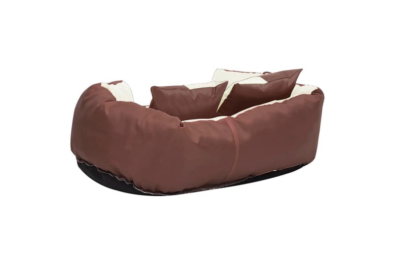 Vändbar och tvättbar hundsäng brun och gräddvit 65 x 50 x 20 - Brun - Sport & fritid - För djuren - För hund - Hundmöbler - Hundbädd & hundsäng