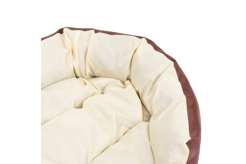 Vändbar och tvättbar hundsäng brun och gräddvit 85x70x20 cm - Brun - Sport & fritid - För djuren - För hund - Hundmöbler - Hundbädd & hundsäng