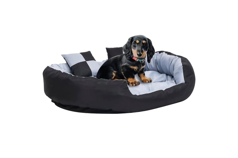 Vändbar och tvättbar hundsäng grå och svart 110 x 30 x 80 cm - Grå - Sport & fritid - För djuren - För hund - Hundmöbler - Hundbädd & hundsäng