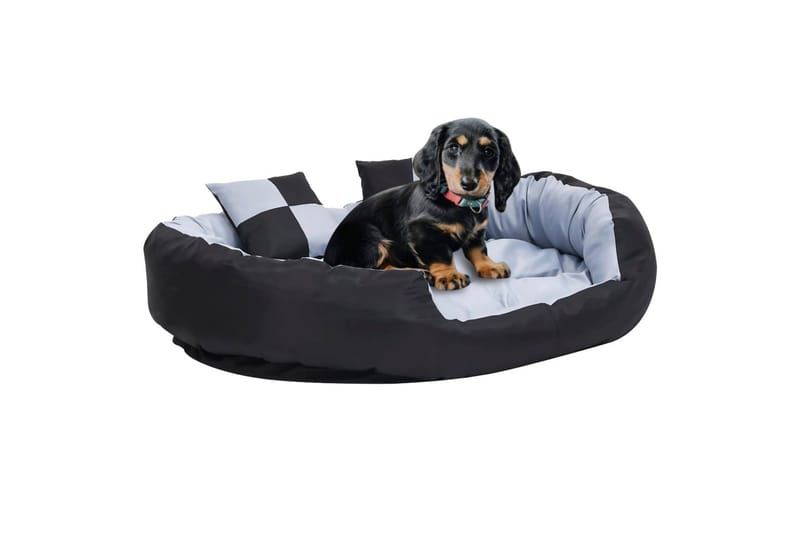 Vändbar och tvättbar hundsäng grå och svart 110 x 30 x 80 cm - Grå - Hundbädd & hundsäng - Hundmöbler