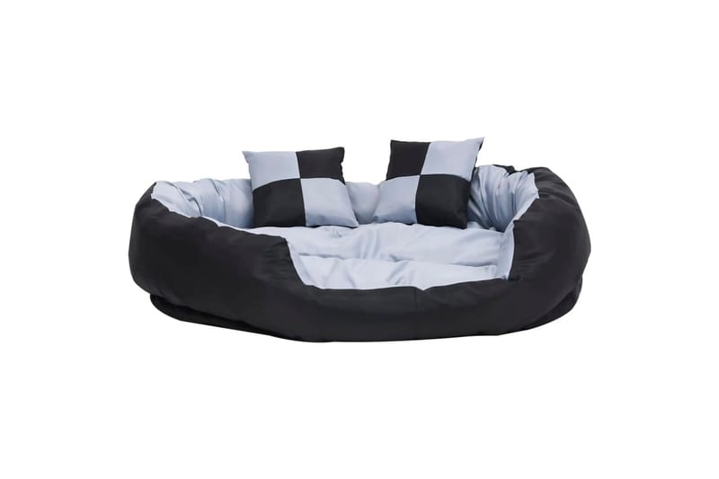 Vändbar och tvättbar hundsäng grå och svart 110 x 30 x 80 cm - Grå - Sport & fritid - För djuren - För hund - Hundmöbler - Hundbädd & hundsäng
