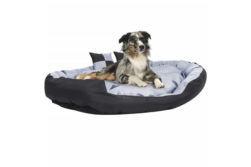 Vändbar och tvättbar hundsäng grå och svart 150 x 120 x 25 c - Grå - Hundmöbler - Hundbädd & hundsäng