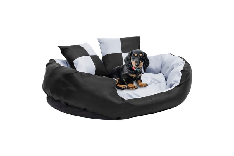 Vändbar och tvättbar hundsäng grå och svart 85x70x20 cm - Grå - Sport & fritid - För djuren - För hund - Hundmöbler - Hundbädd & hundsäng