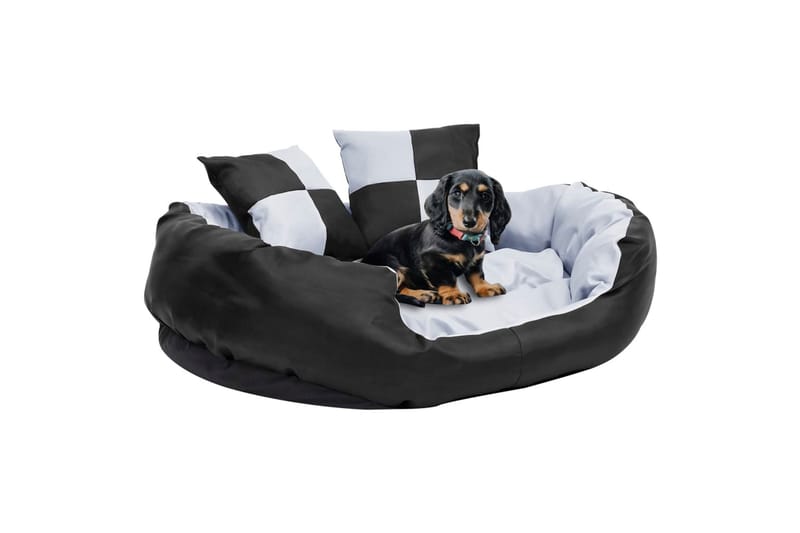 Vändbar och tvättbar hundsäng grå och svart 85x70x20 cm - Grå - Hundbädd & hundsäng - Hundmöbler