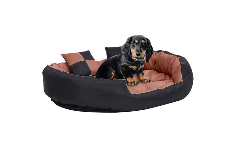 Vändbar och tvättbar hundsäng svart och brun 110 x 30 x 80 c - Svart - Sport & fritid - För djuren - För hund - Hundmöbler - Hundbädd & hundsäng