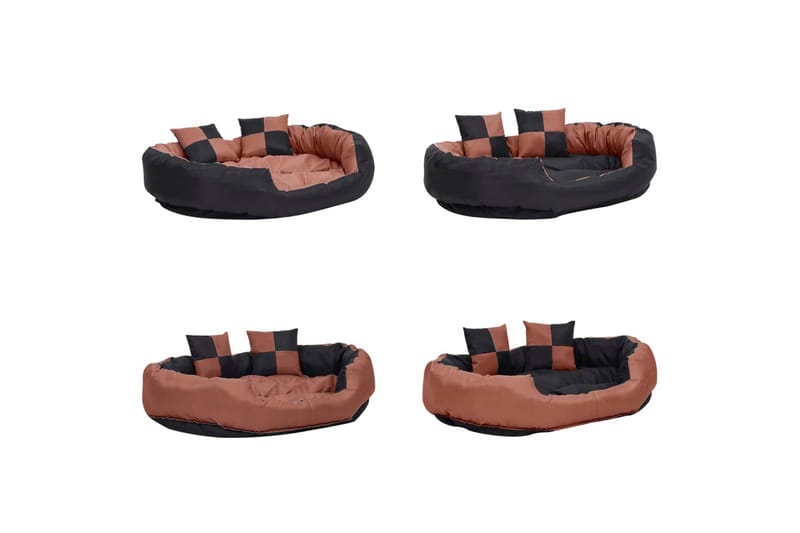 Vändbar och tvättbar hundsäng svart och brun 110 x 30 x 80 c - Svart - Sport & fritid - För djuren - För hund - Hundmöbler - Hundbädd & hundsäng