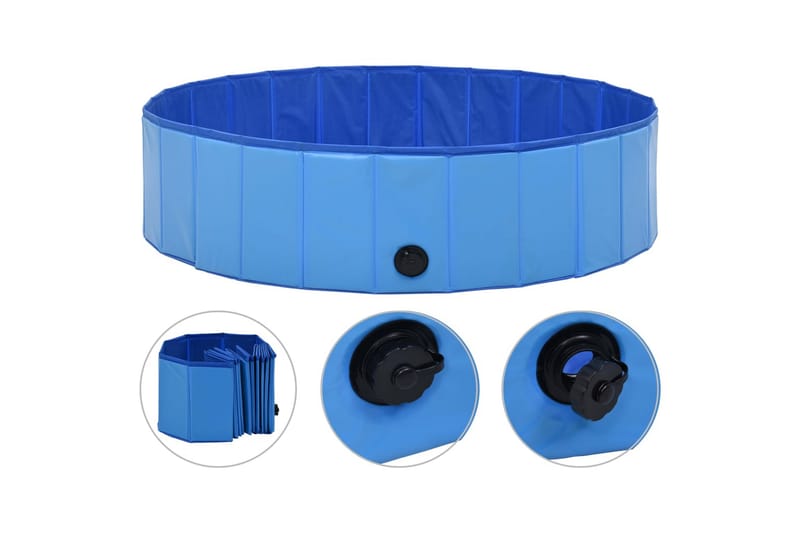 Hopfällbar hundpool blå 120x30 cm PVC - Sport & fritid - För djuren - För hund - Hundtillbehör & hundaccessoarer