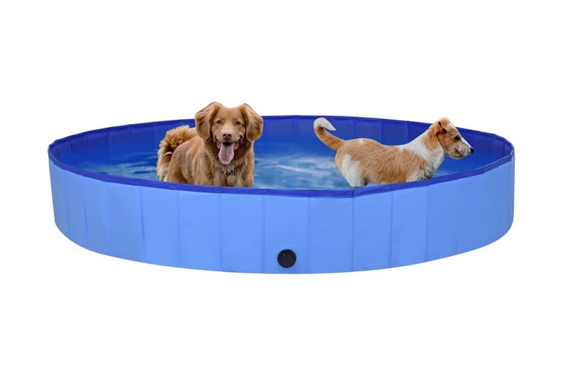 Hopfällbar hundpool blå 200x30 cm PVC - Hundleksak & gosedjur hund