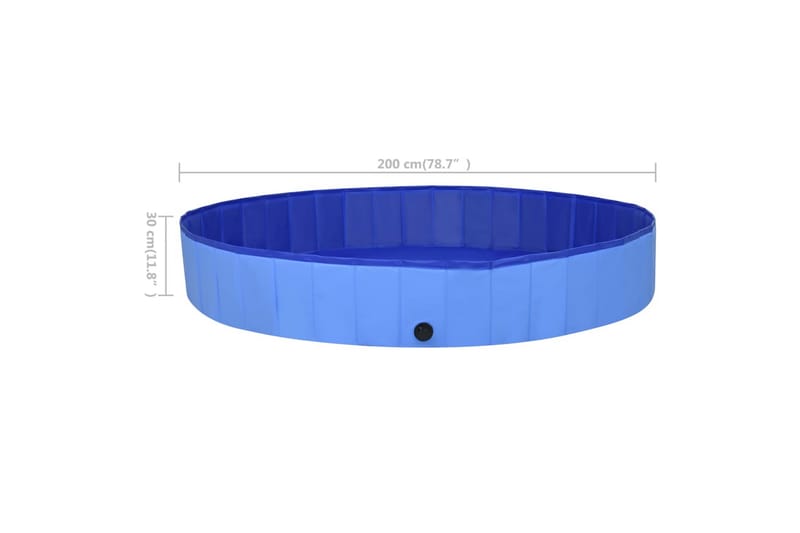 Hopfällbar hundpool blå 200x30 cm PVC - Sport & fritid - För djuren - För hund - Hundtillbehör & hundaccessoarer