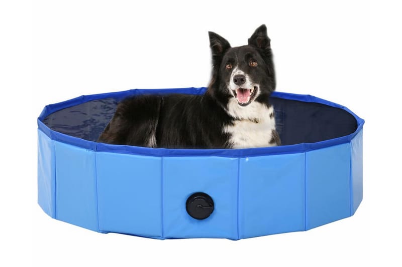 Hopfällbar hundpool blå 80x20 cm PVC - Sport & fritid - För djuren - För hund - Hundtillbehör & hundaccessoarer