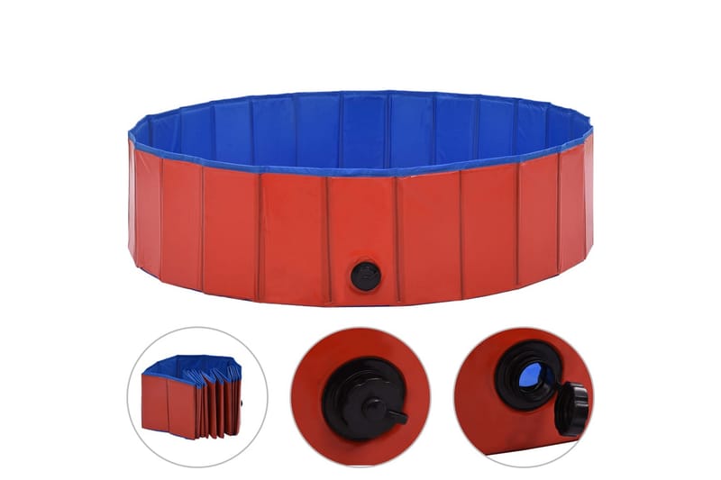 Hopfällbar hundpool röd 120x30 cm PVC - Sport & fritid - För djuren - För hund - Hundtillbehör & hundaccessoarer