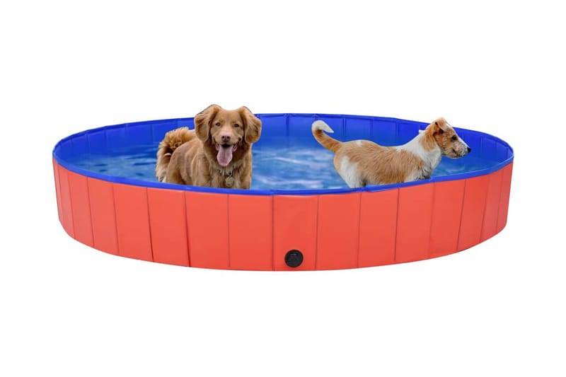 Hopfällbar hundpool röd 200x30 cm PVC - Hundleksak & gosedjur hund