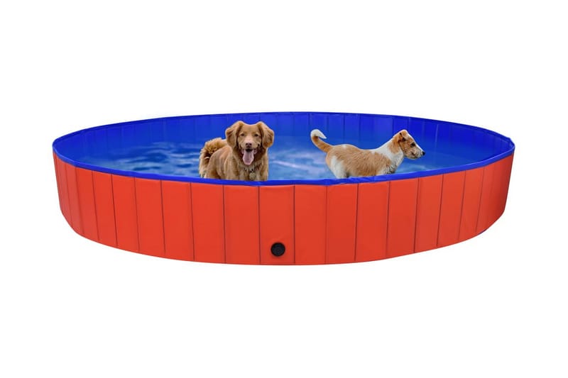 Hopfällbar hundpool röd 300x40 cm PVC - Hundleksak & gosedjur hund
