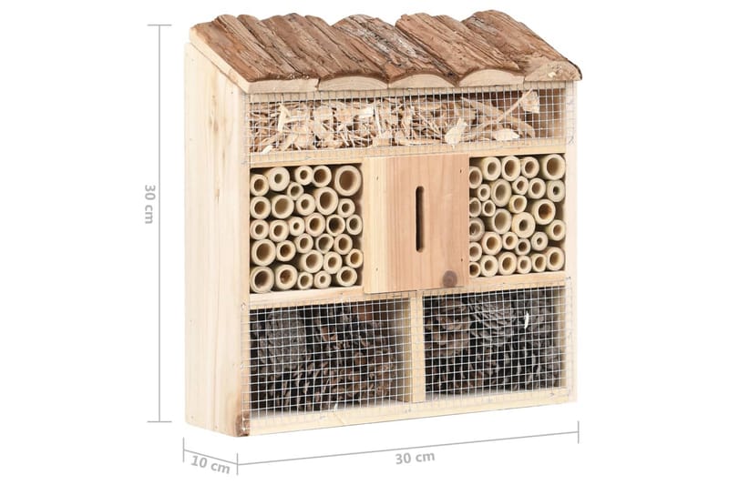 Insektshotell 30x10x30 granträ - Brun - Sport & fritid - För djuren