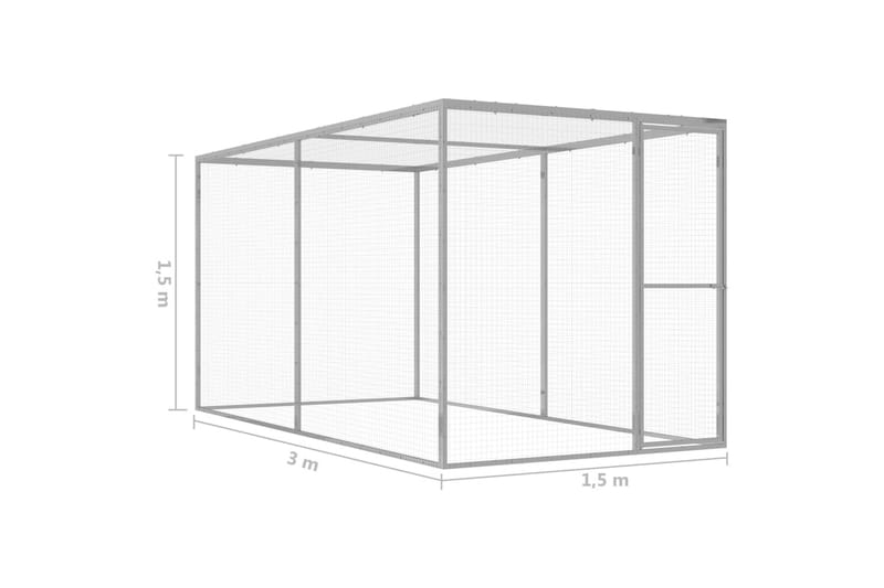 Kattbur 3x1,5x1,5 m galvaniserat stål - Silver - Sport & fritid - För djuren - Katt - Kattbur & kattväska