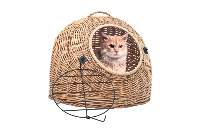 Kattbur 50x42x40 cm naturlig pil - Ljusbrun/Brun - Sport & fritid - För djuren - Katt - Kattbur & kattväska